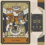 Catalyst's Twins tarot card, depicting Octane and Lifeline
